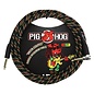 Pig Hog "Rasta Stripes" Woven Vintage Instrument Cable - 10 FT Right Angle (PCH10RAR), Reggae