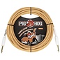 Pig Hog Orange Cream v. 2.0 Tour Grade Vintage Woven Instrument Cable, 20ft, 1/4" Straight TS