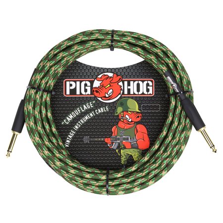 Pig Hog "Camouflage" Vintage Instrument Cable, 20ft Straight (PCH20CF)