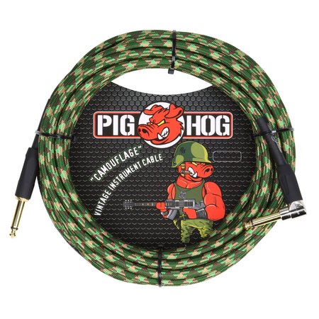 Pig Hog "Camouflage" Vintage Instrument Cable, 20ft Right Angle (PCH20CFR)
