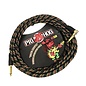 Pig Hog "Rasta Stripes" Vintage Woven Instrument Cable - 20-foot Right Angle (PCH20RAR), Reggae
