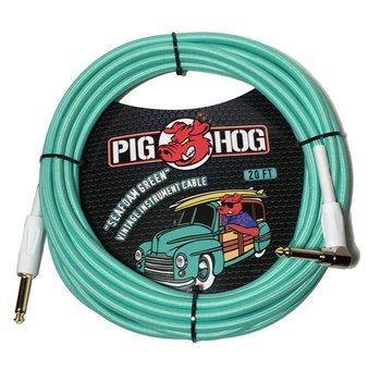 Pig Hog 20-Foot "Seafoam Green" Vintage Instrument Cable - Right Angle (PCH20SGR)