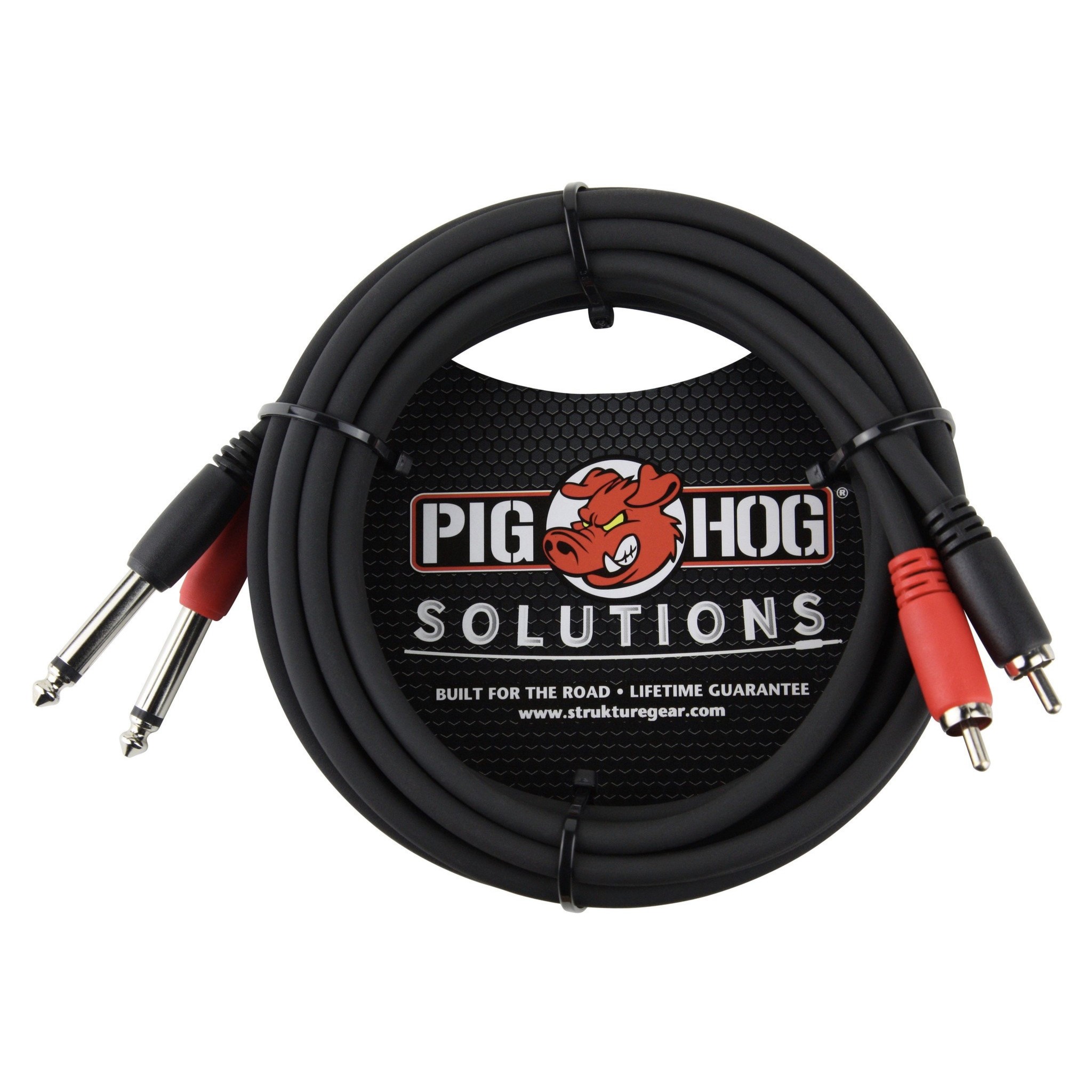 Pig Hog Solutions - 10FT RCA to 1/4" TS Dual Cable, PD-R1410