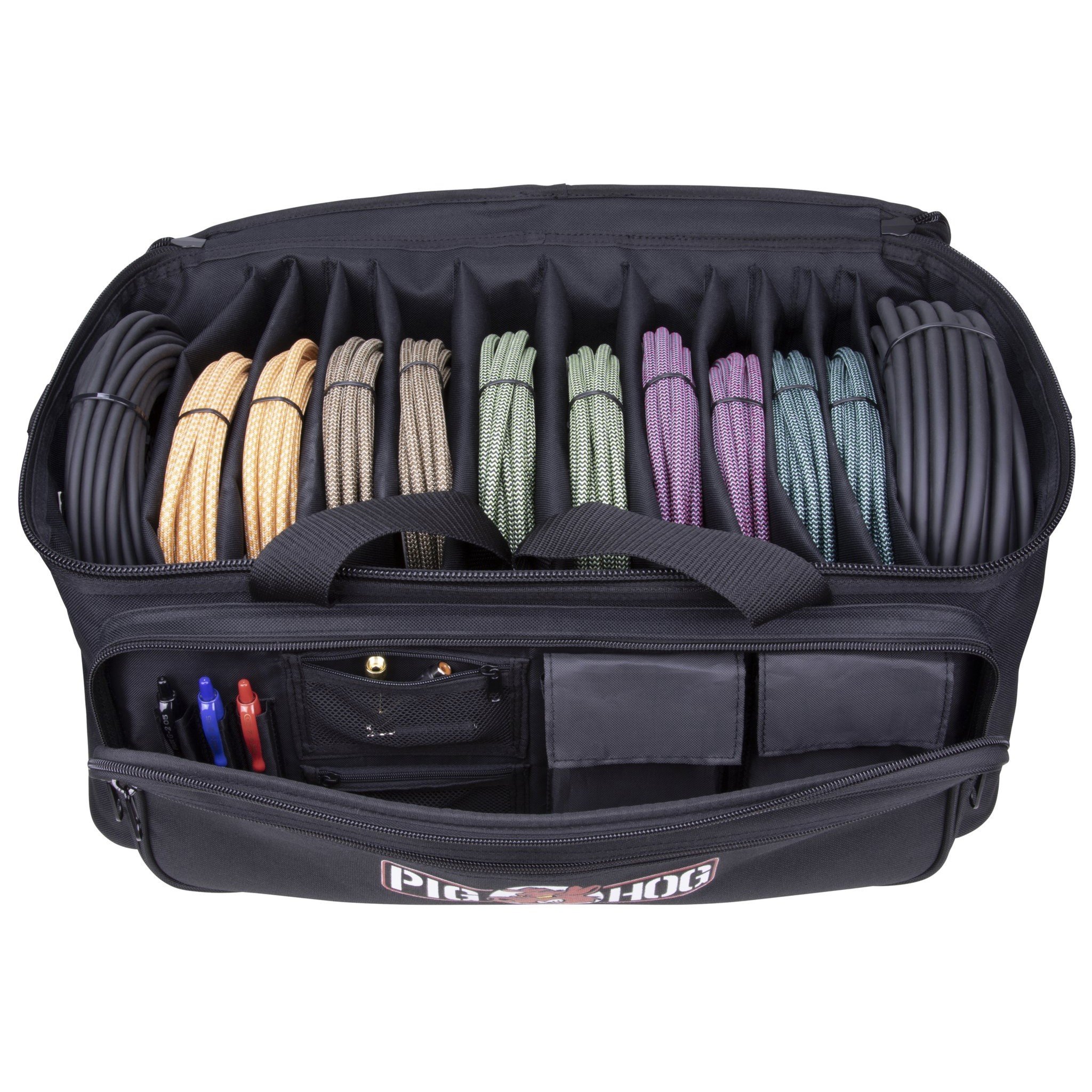 Pig Hog Cable Organizer Bag, Black - Store/Transport Your Mic, Instrument, & Speaker Cables