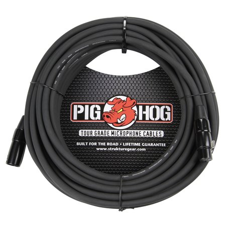 Pig Hog 100' (100-foot) XLR 8mm Tour Grade Microphone (Mic) Cable Black (PHM 100)