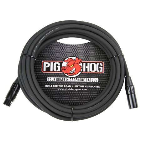 Pig Hog 8mm Tour Grade Microphone Cable, 25ft XLR (PHM25) Black (25', 25-foot)