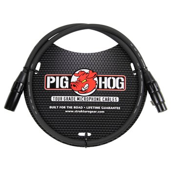 Pig Hog 8mm Tour Grade Microphone Cable, 3ft XLR Black (3', 3-foot)