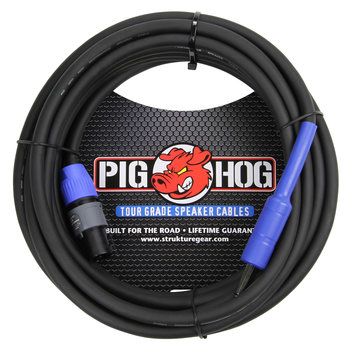 Pig Hog 25-foot Tour Grade Speaker Cable, Speakon to 1/4", 9.2mm, 14 gauge wire (PHSC25S14)