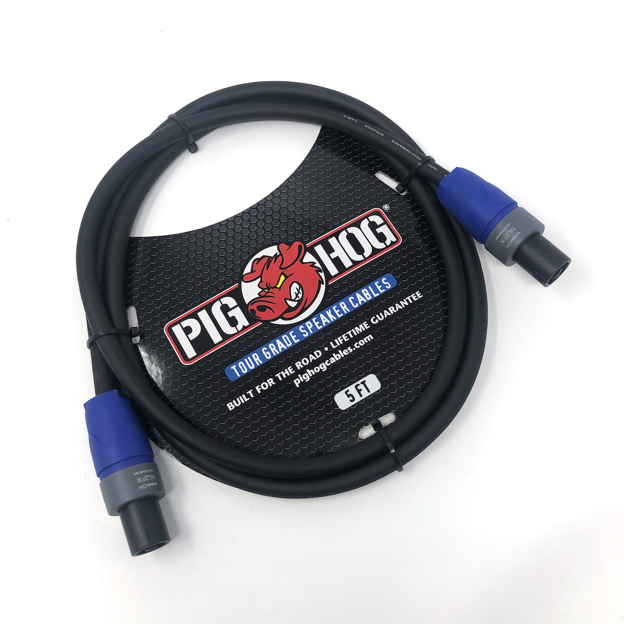 Pig Hog Tour Grade Speaker Cable, 5ft (14 gauge wire), Neutrik Speakon to Speakon, PHSC5SPK