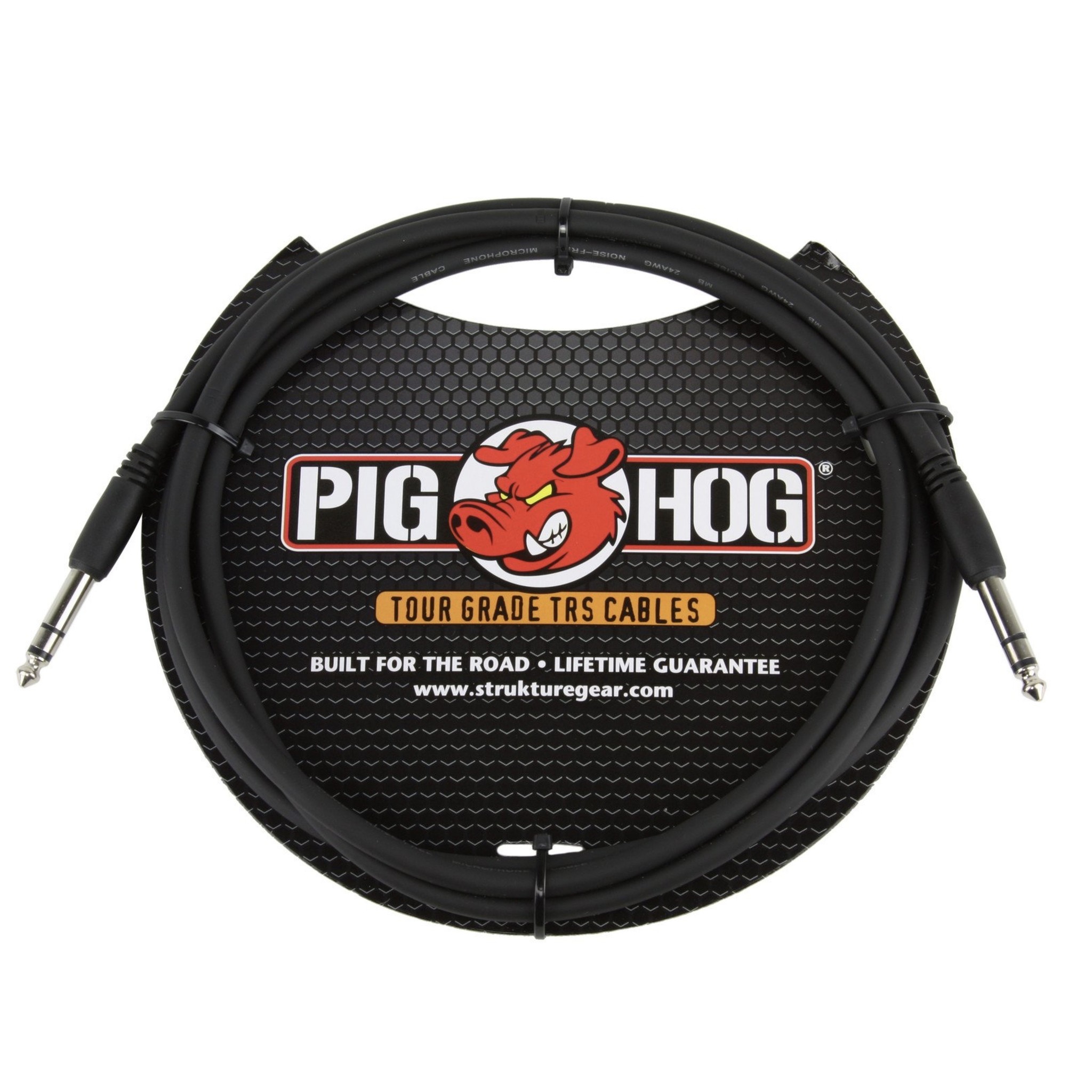 Pig Hog Tour Grade 6-foot, 8mm, balanced 1/4" TRS - 1/4" TRS Cable