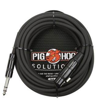 Pig Hog Solutions - 20FT TRS(M)-XLR(F) Balanced Cable, Connect Microphone or Mixer Output to 1/4"