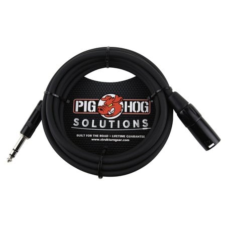 Pig Hog Solutions 5-foot 1/4" TRS(Male)-XLR(Male) Balanced Cable (PX-TMXM05)