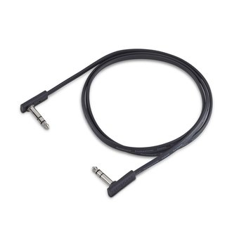Rockboard Flat Patch TRS Cable, 120 cm / 3.93 ft, Black, low profile, for switch & expression pedals