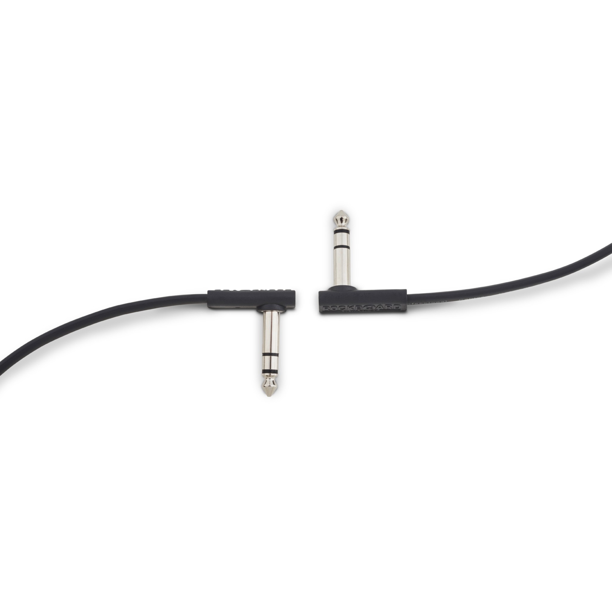 Rockboard Flat Patch TRS Cable, 120 cm / 3.93 ft, Black, low profile, for switch & expression pedals