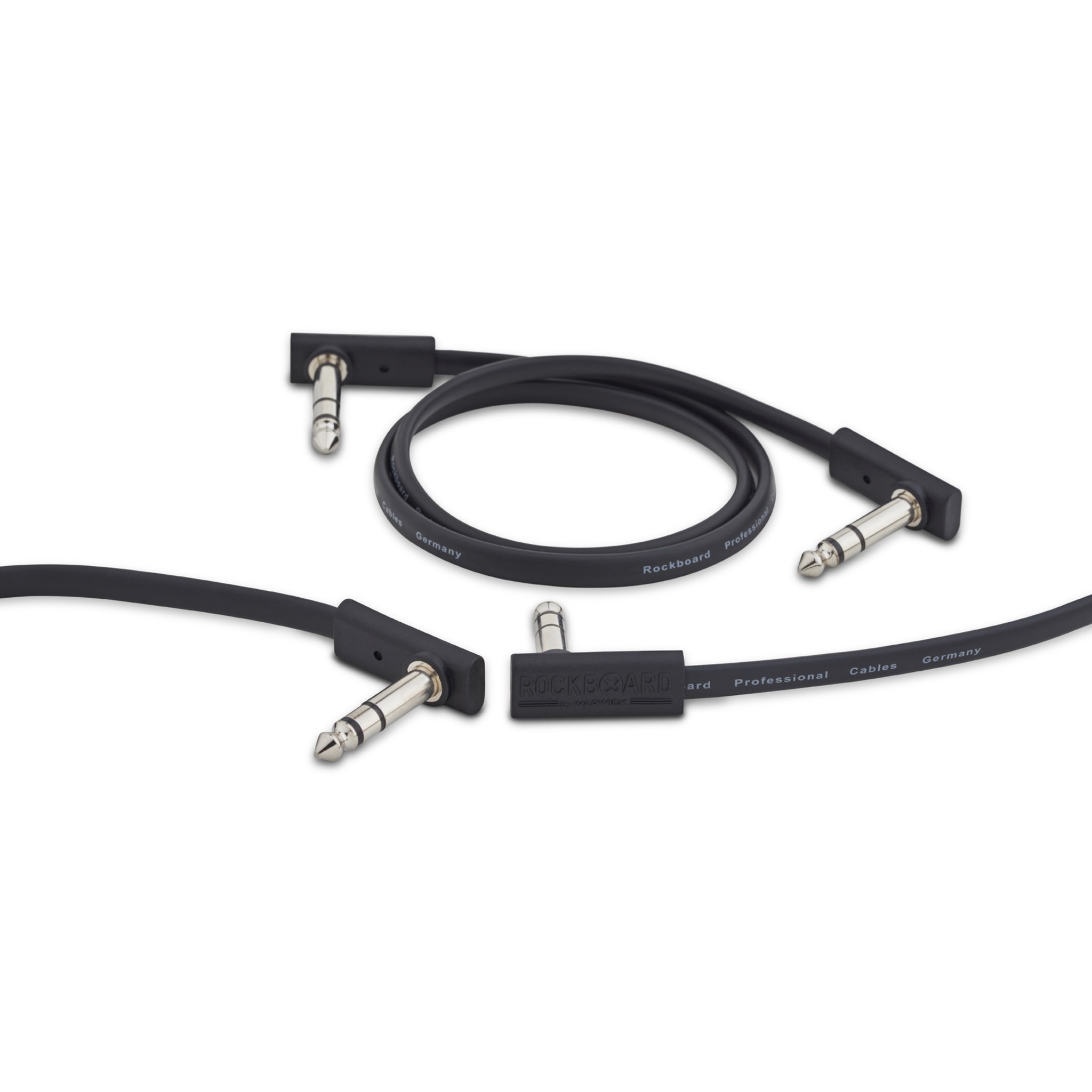 Rockboard Flat Patch TRS Cable, 120 cm / 3.93 ft, Black, low profile, for switch & expression pedals