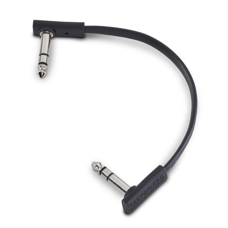 Rockboard Flat Patch TRS Cable, 15 cm / 5.90", Black, low profile, for switch & expression pedals.