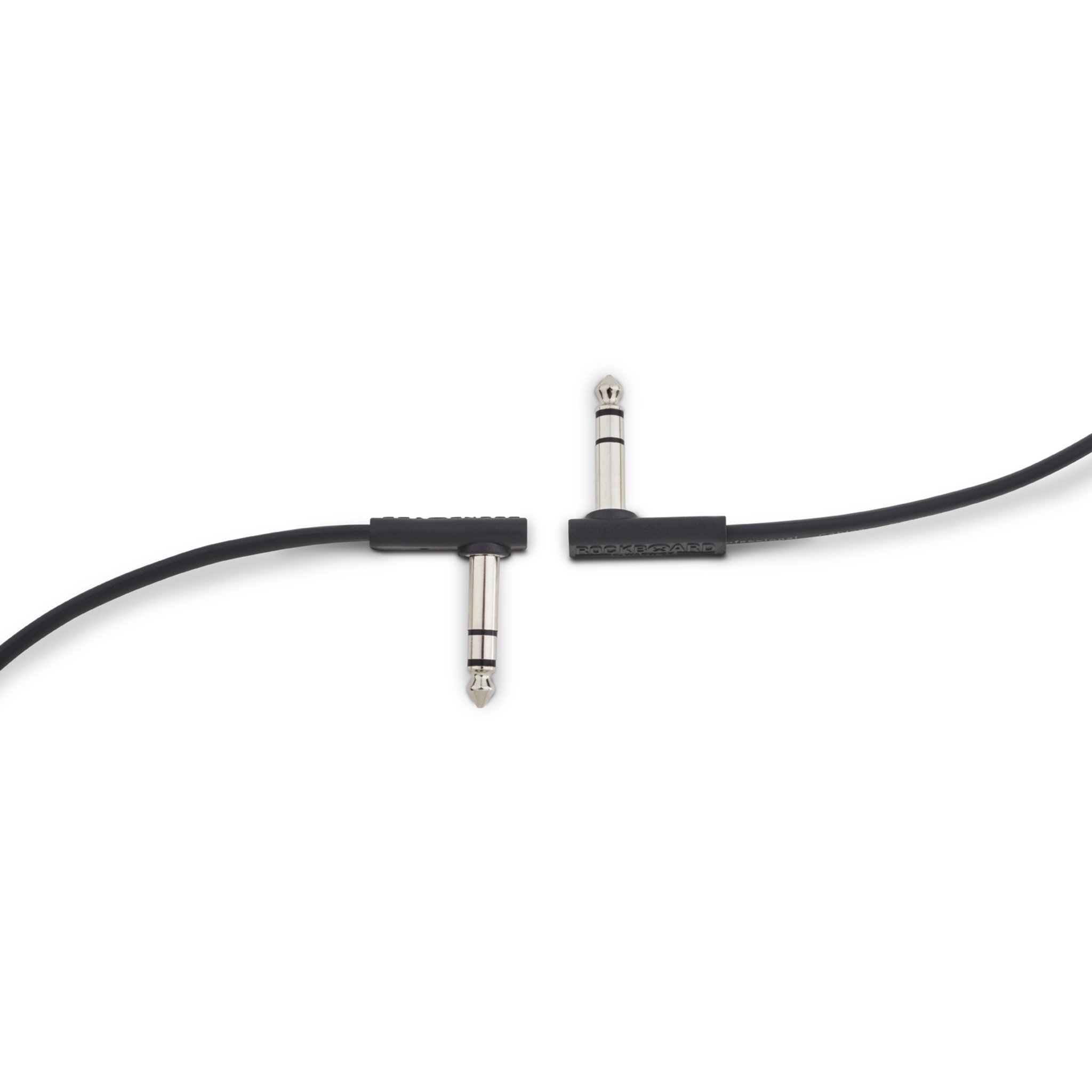 Rockboard Flat Patch TRS Cable, 30 cm / 11.81", Black, low profile, for switch & expression pedals