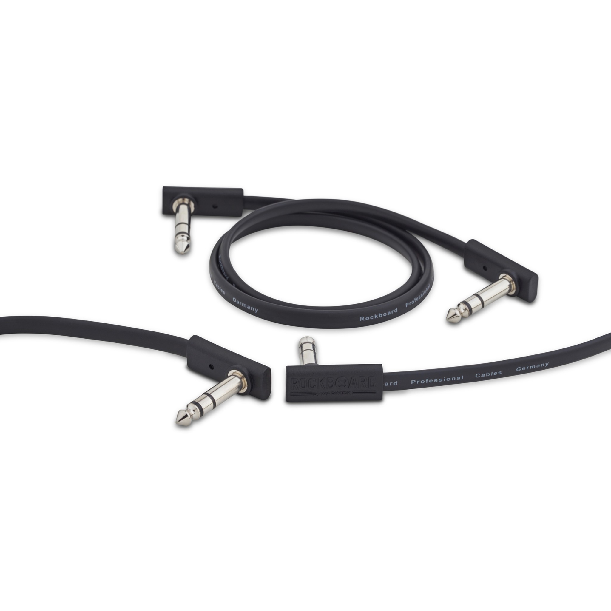 Rockboard Flat Patch TRS Cable, 60 cm / 23.62", Black, low profile, for switch & expression pedals