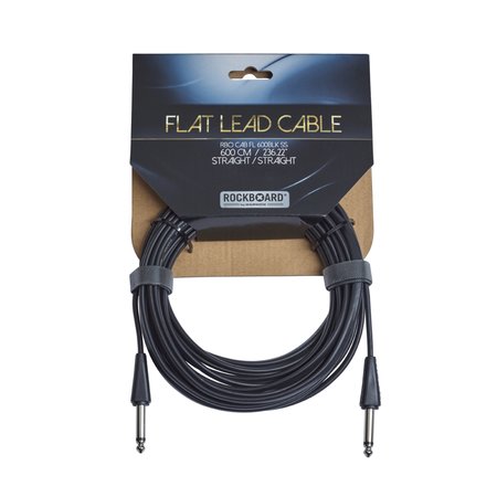 Rockboard Flat Lead (Instrument) Cable - 600 cm / 236.22" (~20 ft) - 1/4" Straight to Straight