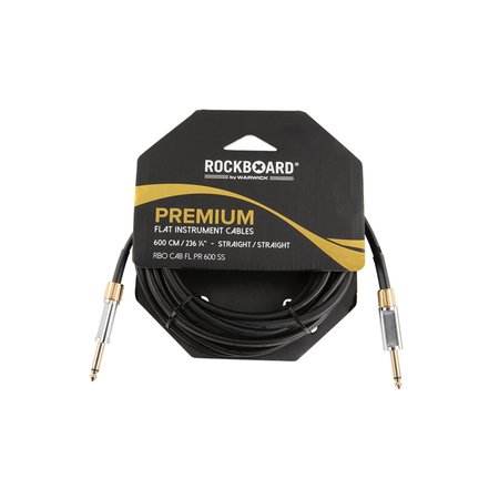 RockBoard PREMIUM Flat Instrument Cable, 600 cm / 19.7 ft., straight/straight