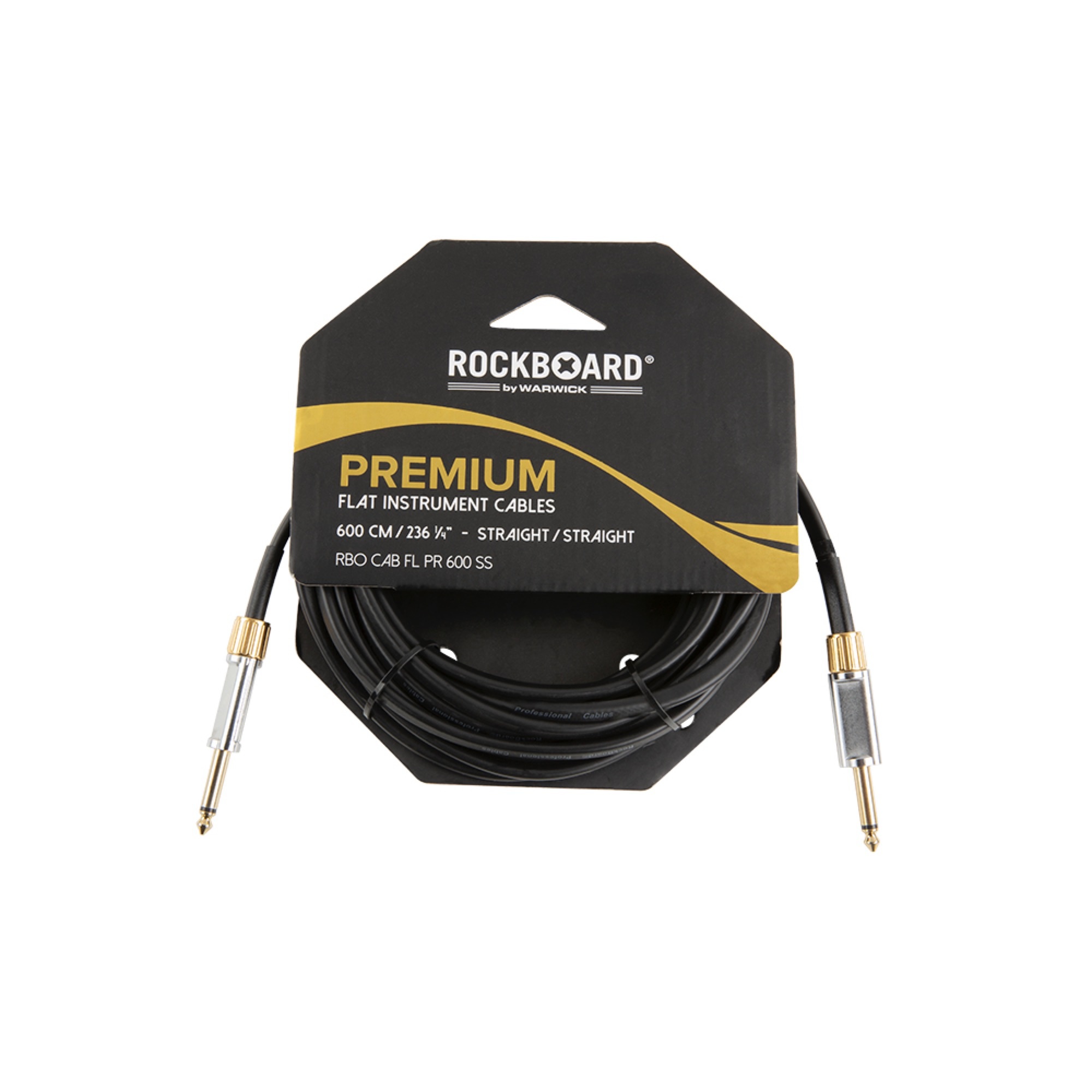 RockBoard PREMIUM Flat Instrument Cable, 600 cm / 19.7 ft., straight/straight