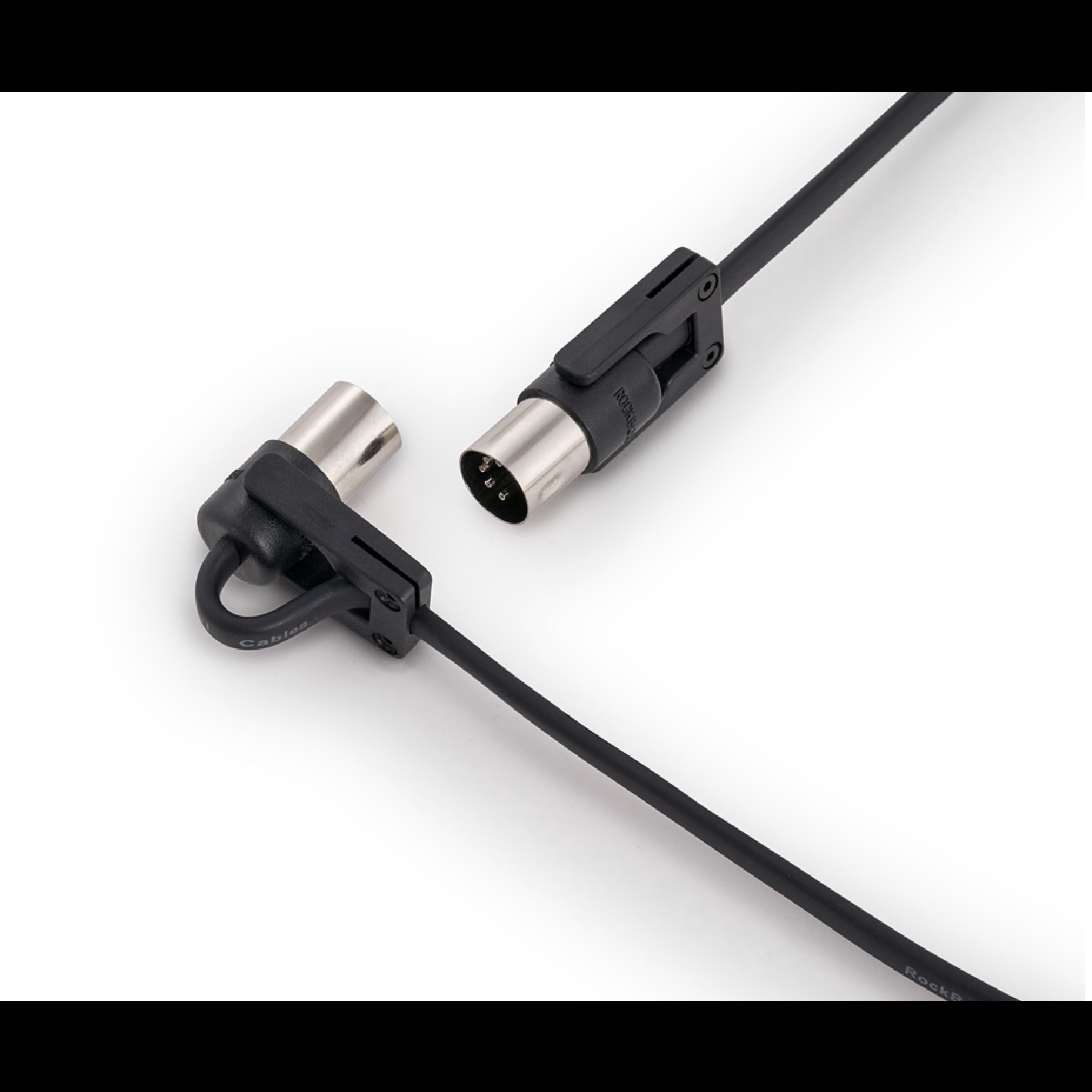 Rockboard FlaX Plug 30cm (11 13/16") flat MIDI Cable - angle or straight (RBO CAB MD FX 30 BK)