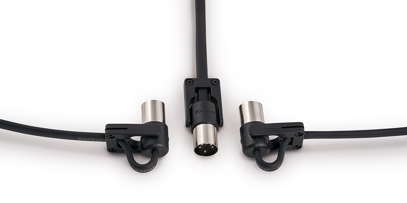 RockBoard FlaX Plug 500cm (16.40') flat MIDI Cable - angle or straight (RBO CAB MD FX 500 BK)