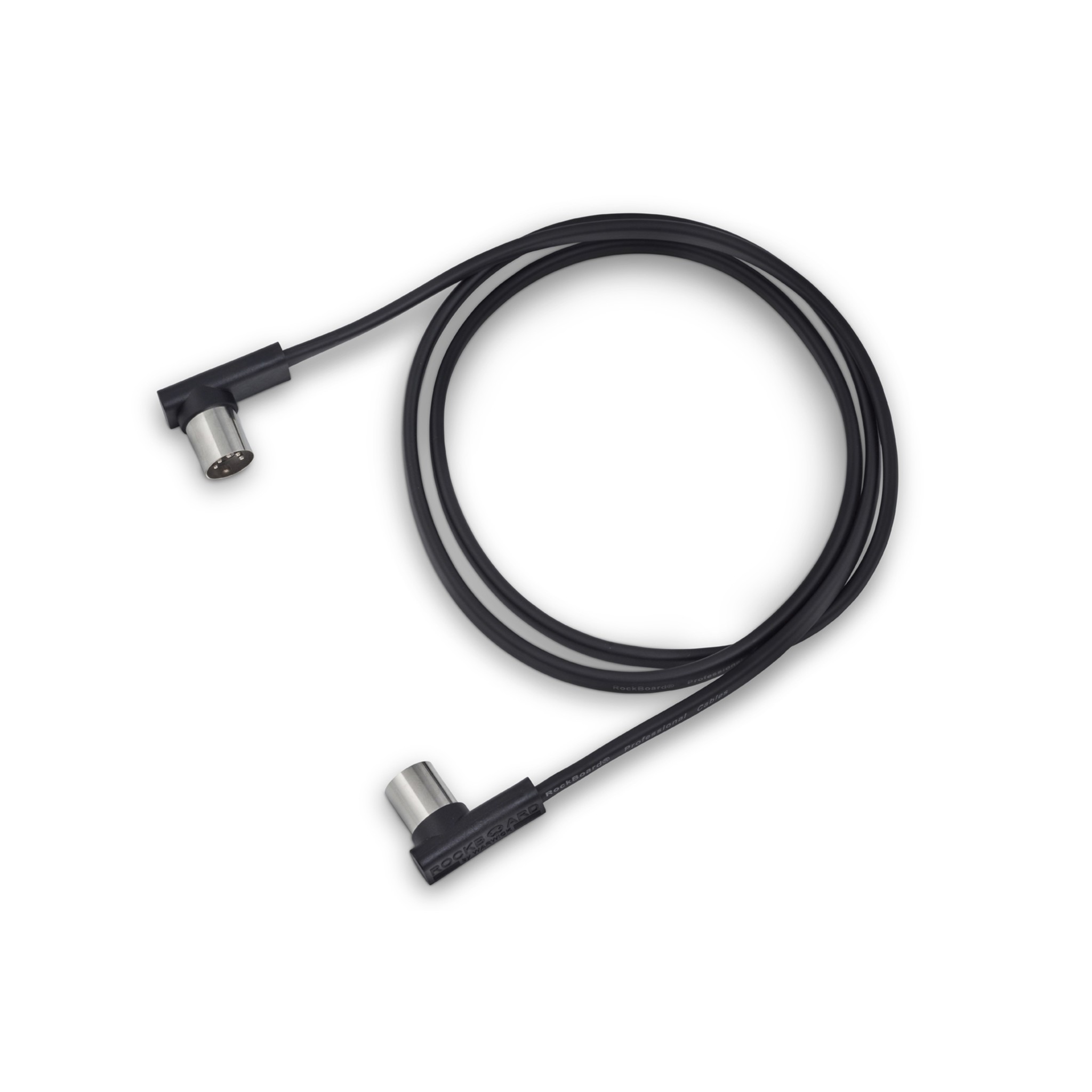 Rockboard Flat MIDI Cable - 100 cm (39 3/8"), Black , Angled Plugs