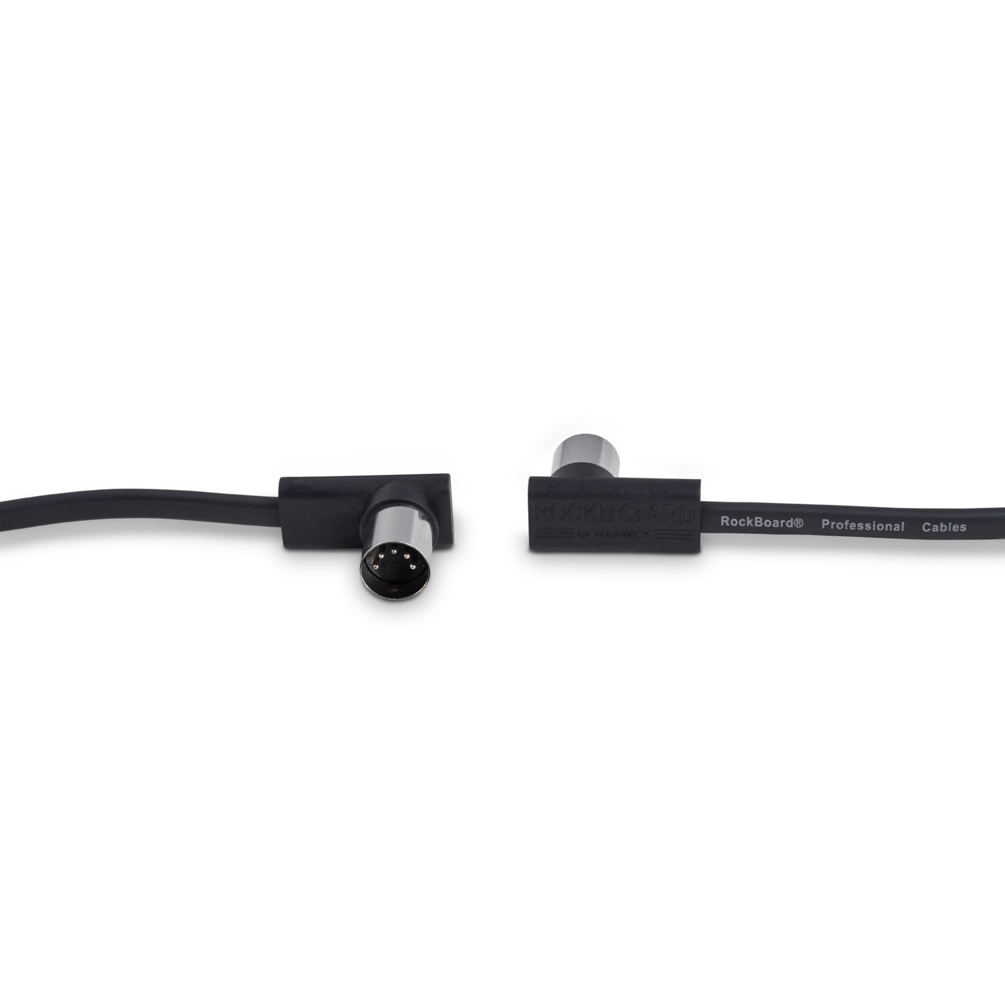 Rockboard Flat MIDI Cable - 100 cm (39 3/8"), Black , Angled Plugs