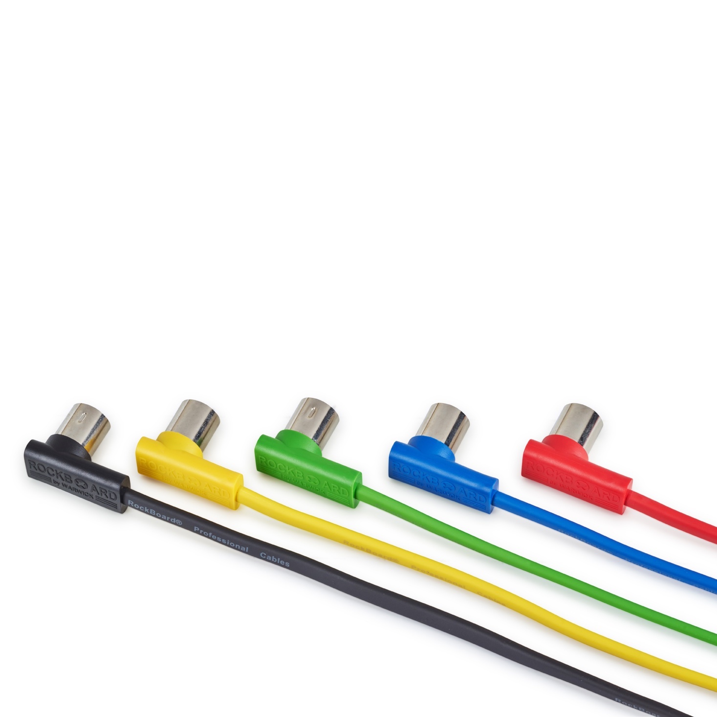 Rockboard Flat MIDI Cable - 30 cm (11 13/16"), Blue, Angled Plugs