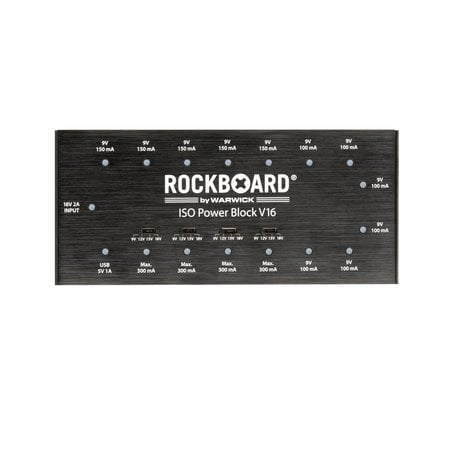 Rockboard ISO Power Block V16 Isolated Pedal Multi-Power Supply (9V, 12V, 15V, 18V, USB)