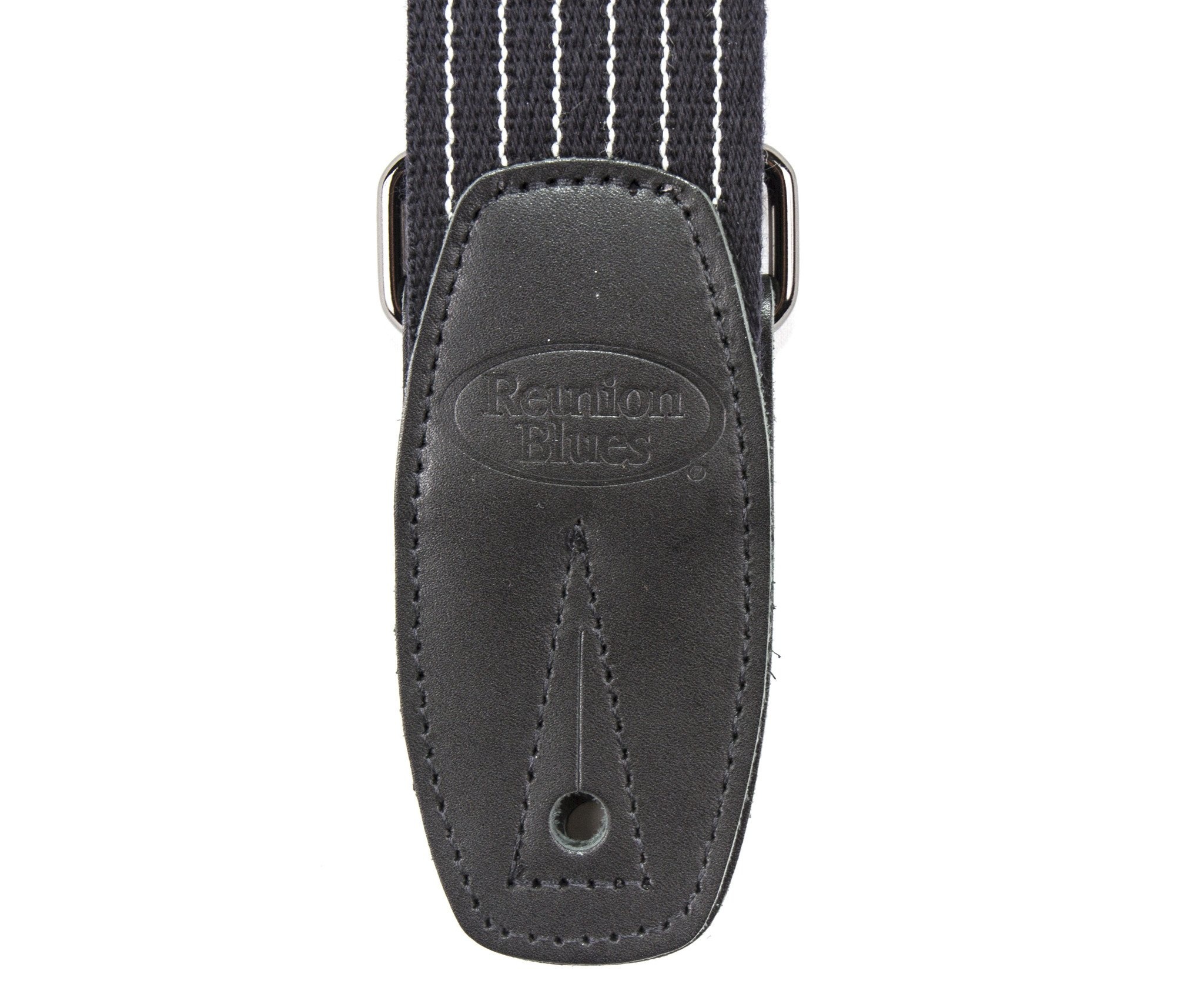 Reunion Blues Merino Wool 2" Wide Guitar Strap, Black with Pinstripes (RBS-28PS), Length = 42"-60"