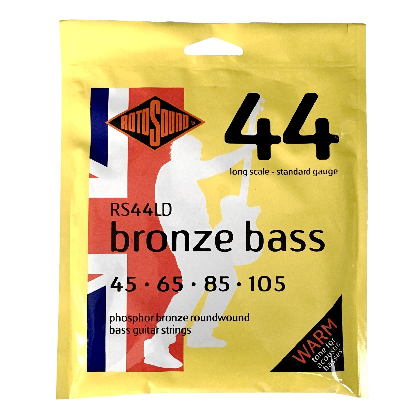 Rotosound Rotosound RS44LD 44 Bronze Bass, Phosphor Bronze Roundwound Bass Guitar Strings (45-105), Acoustic
