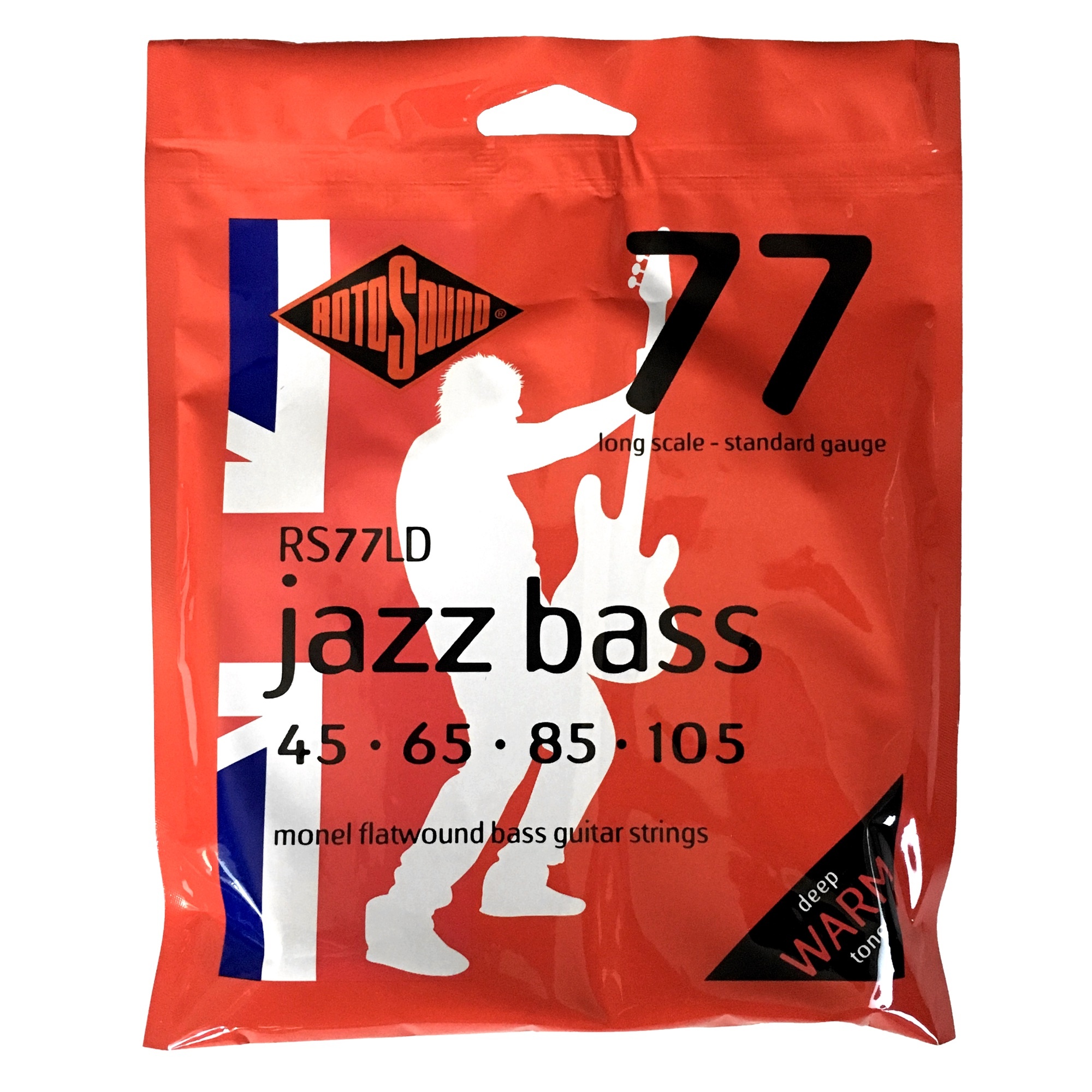 Rotosound RS77LD Jazz Bass 77 Monel Flatwound Bass Guitar Strings (45-105)