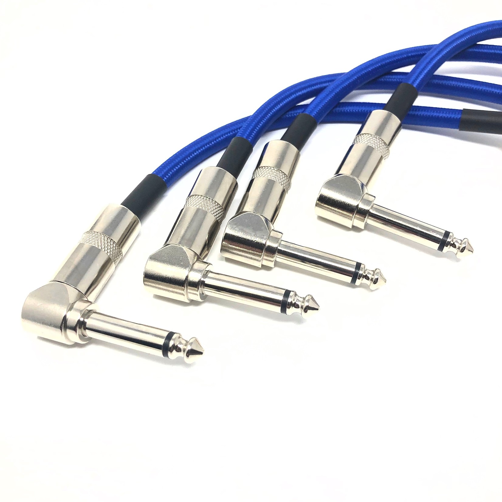 Strukture Set of four (4) Strukture 6" right-angle patch cables - Blue Woven