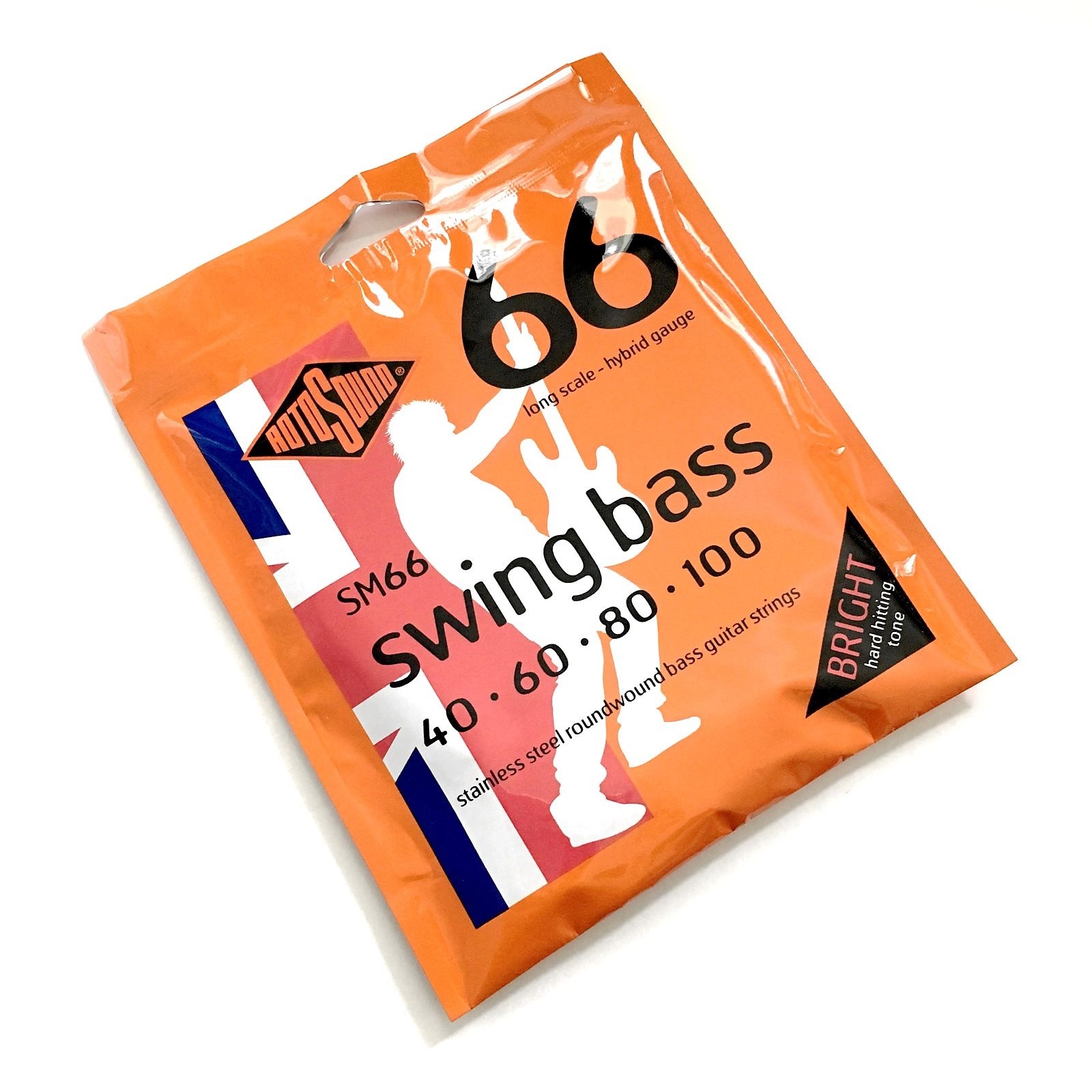 Rotosound SM66 Long Scale - Hybrid Gauge (40-100), Stainless Steel Roundwound Bass Strings