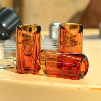 The Rock Slide Custom Shop Amber Glass Slide, Medium - 19.5 mm x 60mm - Ring Size 9-11