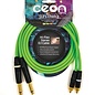 Cordial Cables Premium DJ Dual/Mono (Black Light) Cable, Ceon Series - Hi-Flex DJ's Choice Stereo RCA to 1/4" TS 2-Foot Cable: Neon Green
