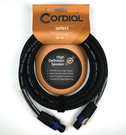 Cordial Cables Premium Speaker Cable with speakON to speakON Connectors, Select Series - Premium 4-Pole, 2.5mm² Gage Selecter, 50-Foot Cable
