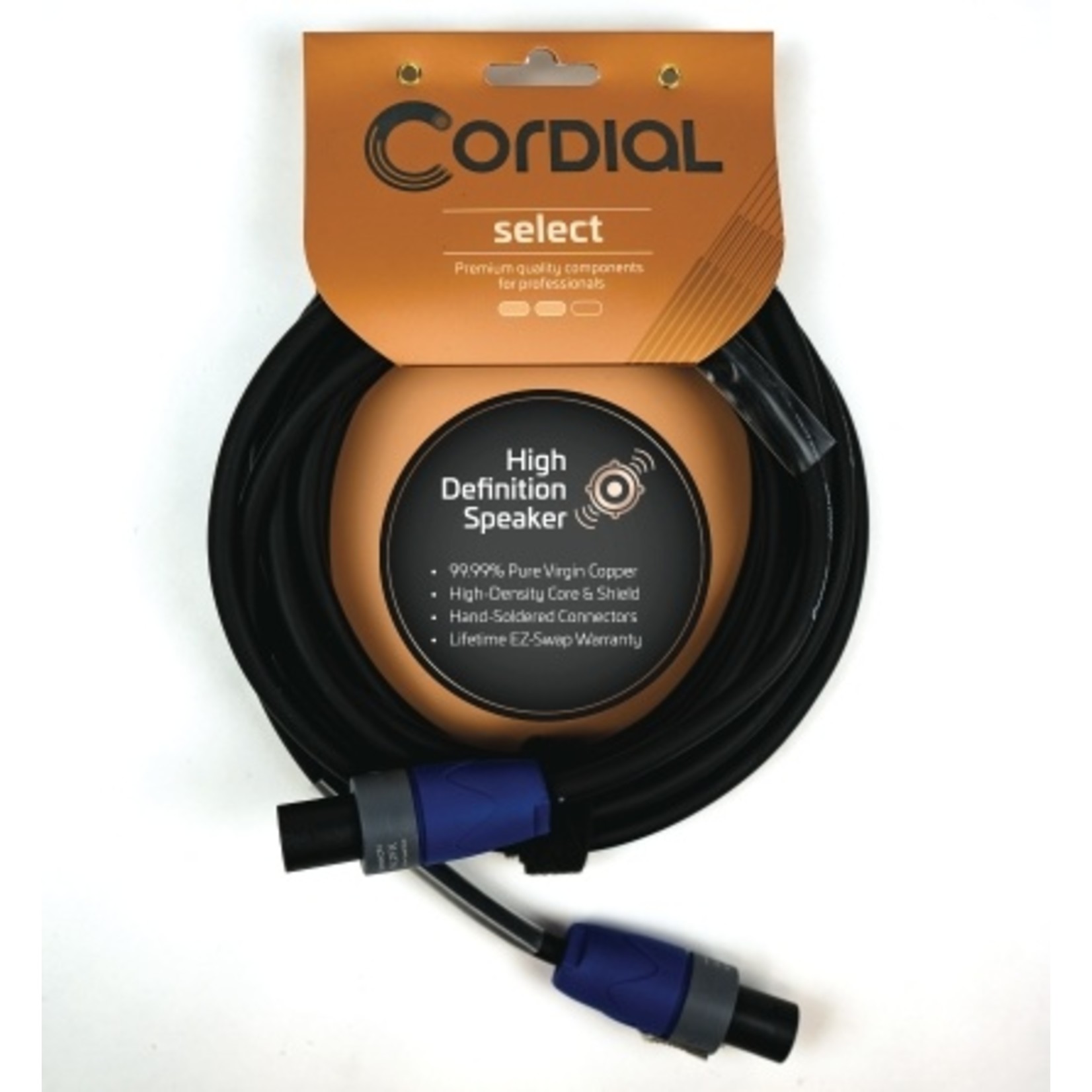 Cordial Cables Cordial Cables Premium Speaker Cable with speakON to speakON Connectors, Select Series - Premium 2-Pole, 2.5mm² Gage Selecter, 16-Foot Cable