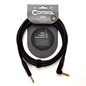 Cordial Cables Premium Instrument High-Copper Cable, Peak Series - 1/4" Straight to 1/4" Right Angle Phone Plugs (10-Foot Black Cable)
