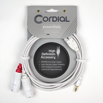 Cordial Cables Cordial Cables Y Adapter (White) - Long, Essentials Series - Stereo 1/8" TRS to Left/Right XLR (M) Connector Plugs, 30-Foot Cable