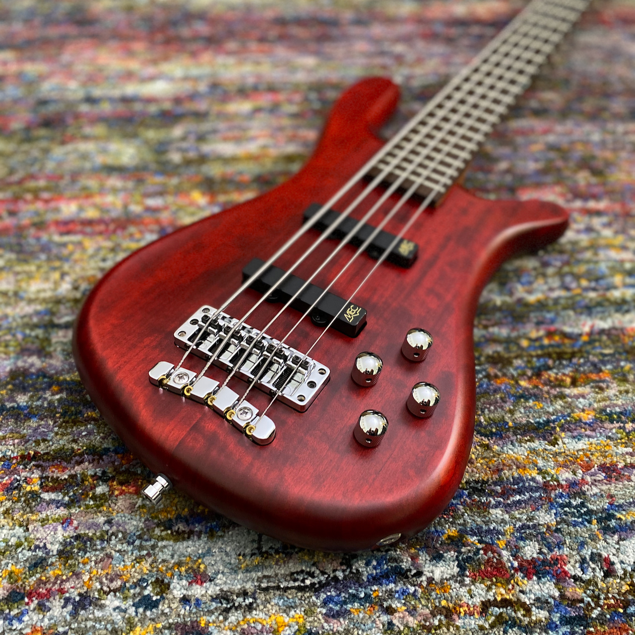 Warwick German Pro Series Streamer LX-5 String Bass - Burgundy Red Transparent Satin / Cherry Body