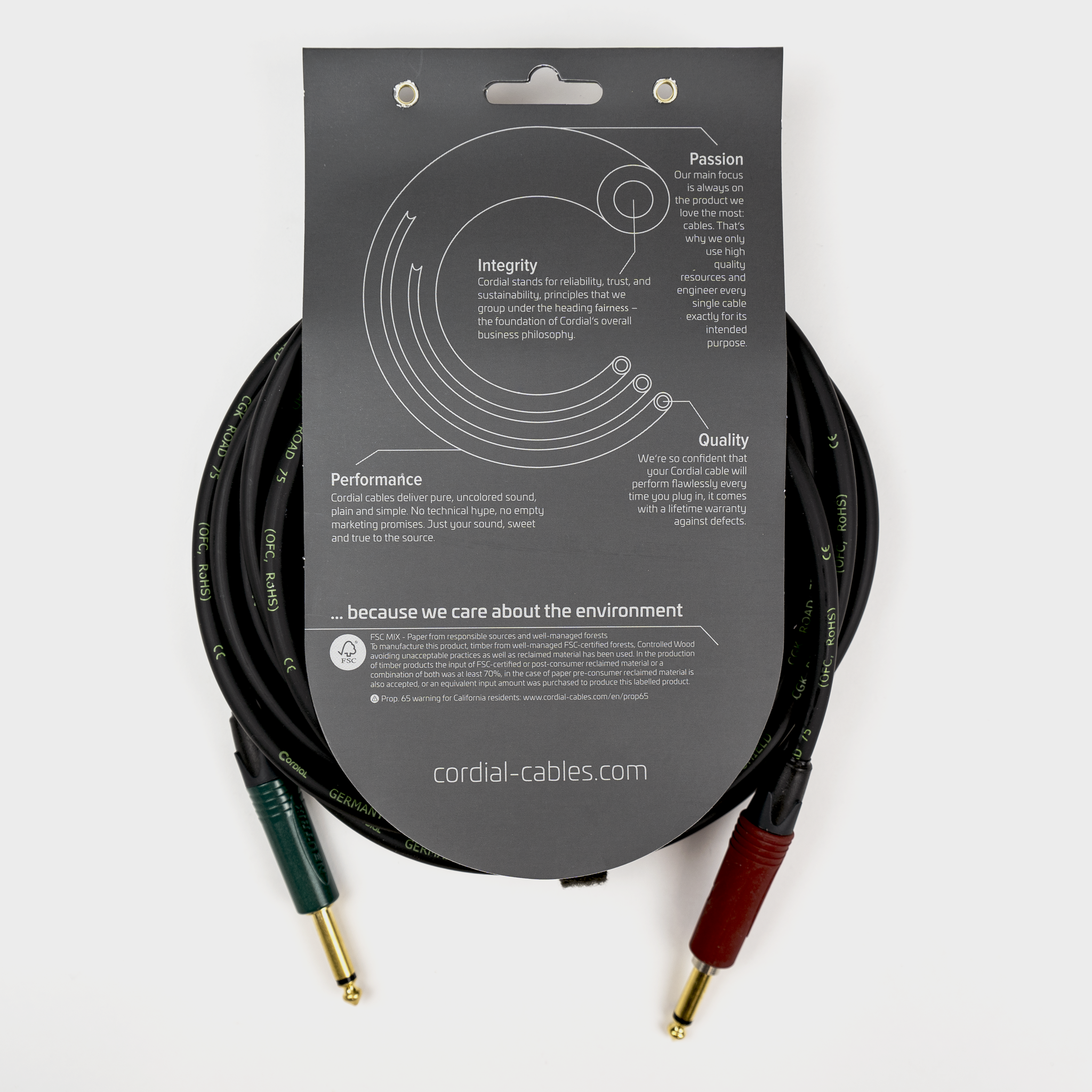 Cordial 6m /~20ft Premium High-Copper German Inst. Cable, 1/4'' Neutrik Connectors, CRI 6 PP-SILENT