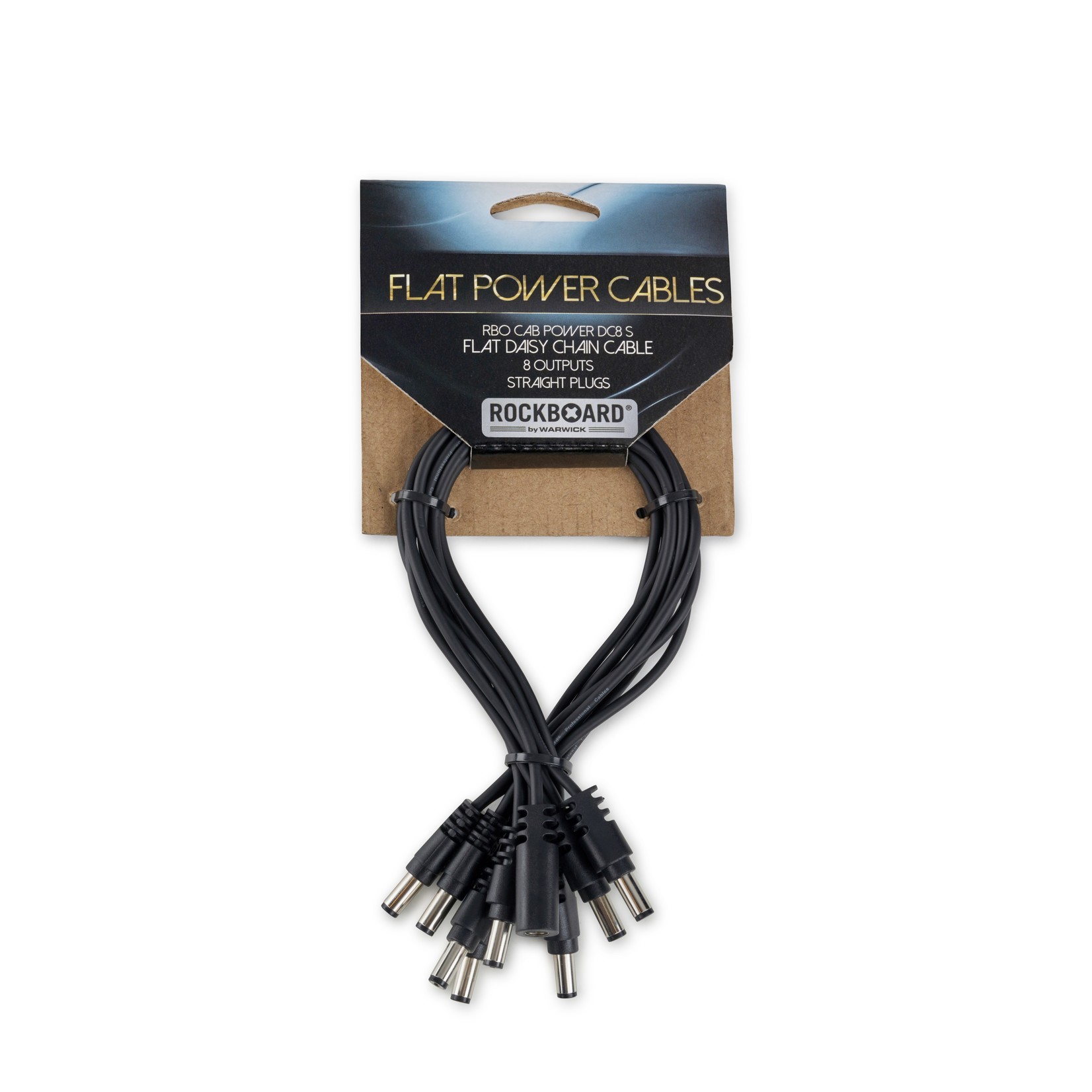 Rockboard Rockboard Pedal Power Flat Daisy Chain Cable, 8 Outputs, Straight (RBO CAB POWER DC8 S)