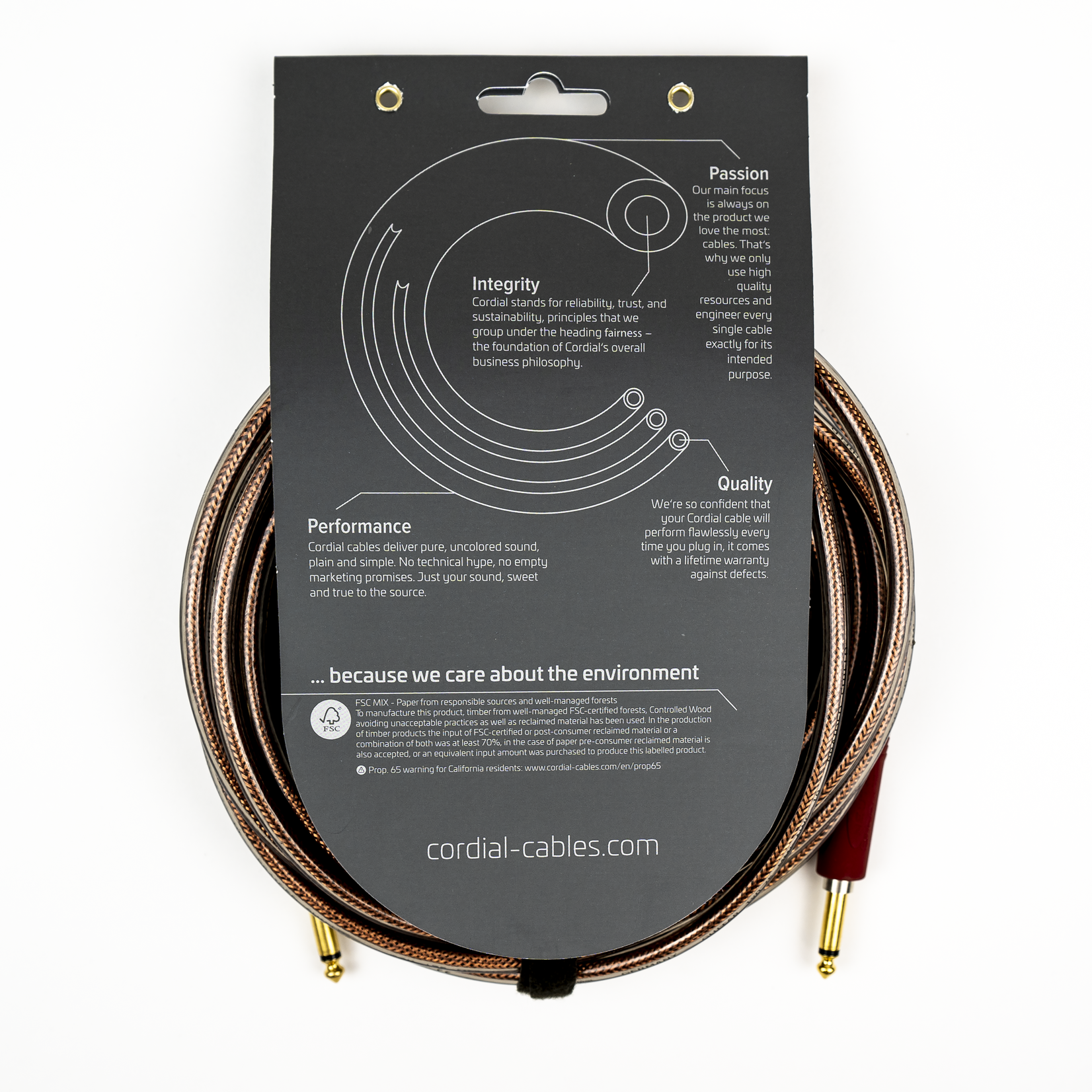 Cordial Cables Cordial 6m / 20 ft Premium High-Copper Instrument Cable, Straight-Straight 1/4" with SilentPLUG (CSI6PP-METAL-SILENT)