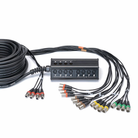 Cordial Cables 16-Channel Multi-Pair Snake with Stage Box, Essential Series - 16-In/4-Out XLR Connectors, 50-Foot Cable