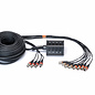 Cordial Cables 8-Channel Multi-Pair Snake with Stage Box, Essential Series - 8-In/4-Out XLR Connectors, 50-Foot Cable