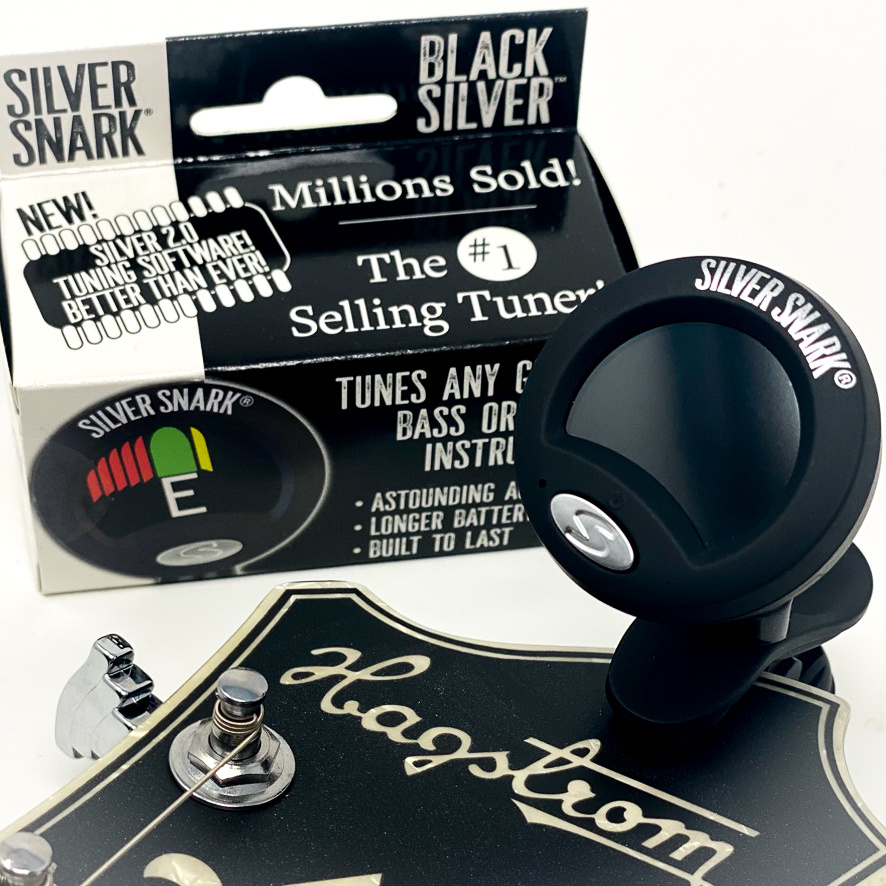 Silver Snark BLACK SILVER - Clip Tuner for All Instruments - NEW Color and 2.0 Software
