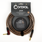 Cordial Premium 20-foot (6m) High-Copper "Metal" Instrument Cable, Straight to Angle SilentPlug w/ Translucent Sleeve (CSI6RP-METAL-SILENT)